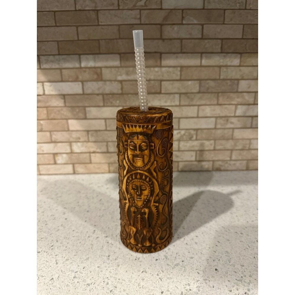Disney Parks Polynesian Resort Tiki Mug Sipper Cup With Straw